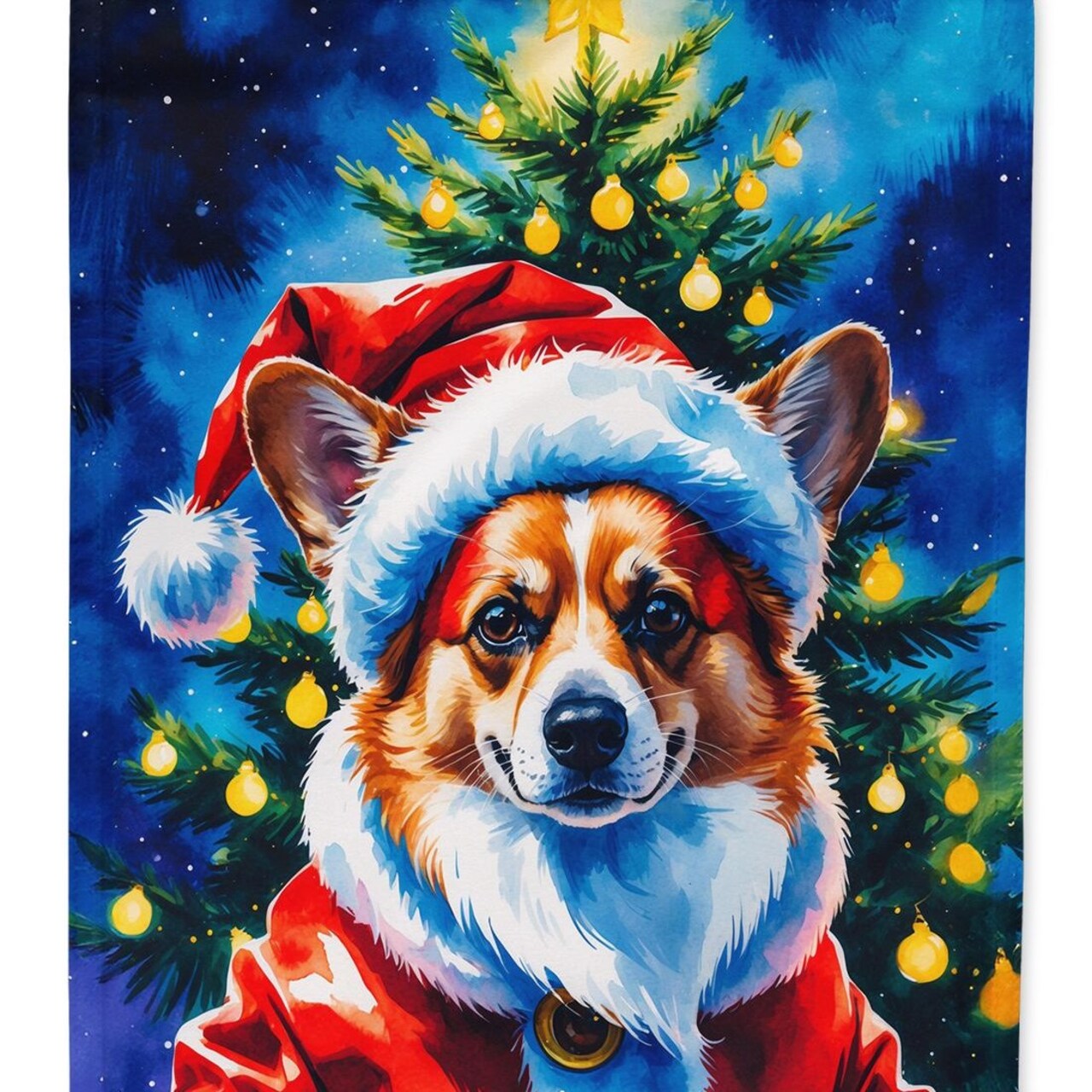 Edge Collections - Multicolor - Festive Winter Snow Landscape Decorative House Flag - 1 Piece